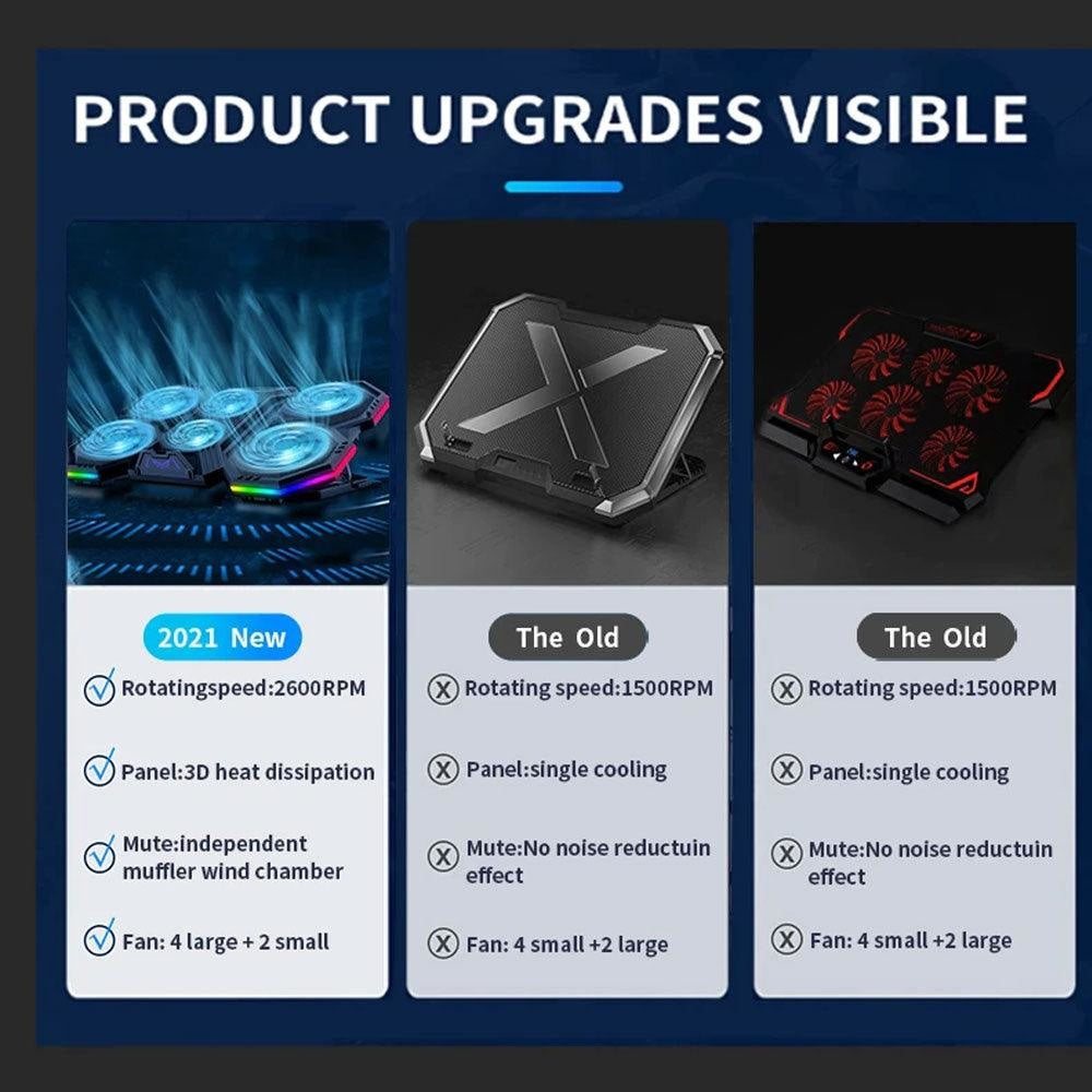 X-race Notebook Radiator Air Cooler Laptop Stand 6 Fans - Gameonjo