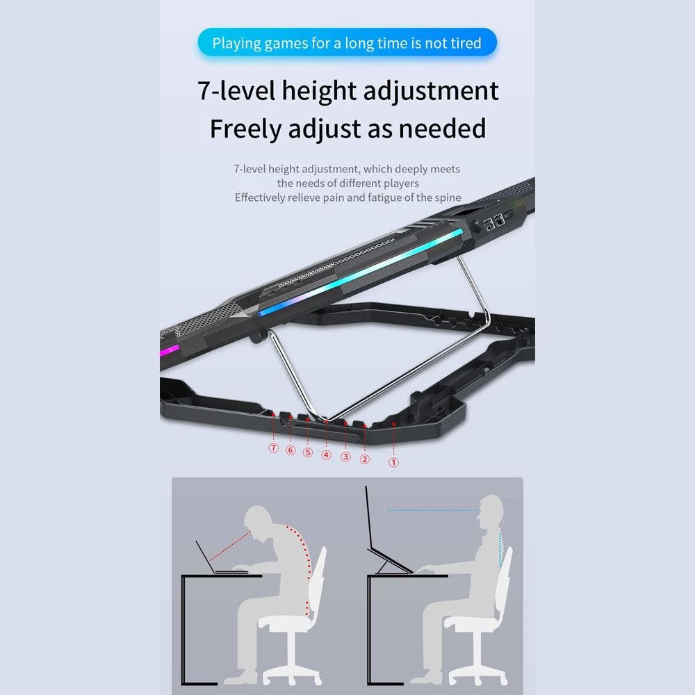 X-race Notebook Radiator Air Cooler Laptop Stand 6 Fans - Gameonjo