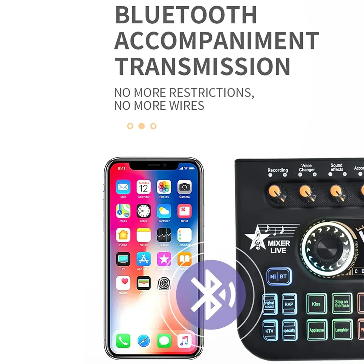 X3 live voice mixer audio interface console live microphone sound card for recording streaming smartphone black