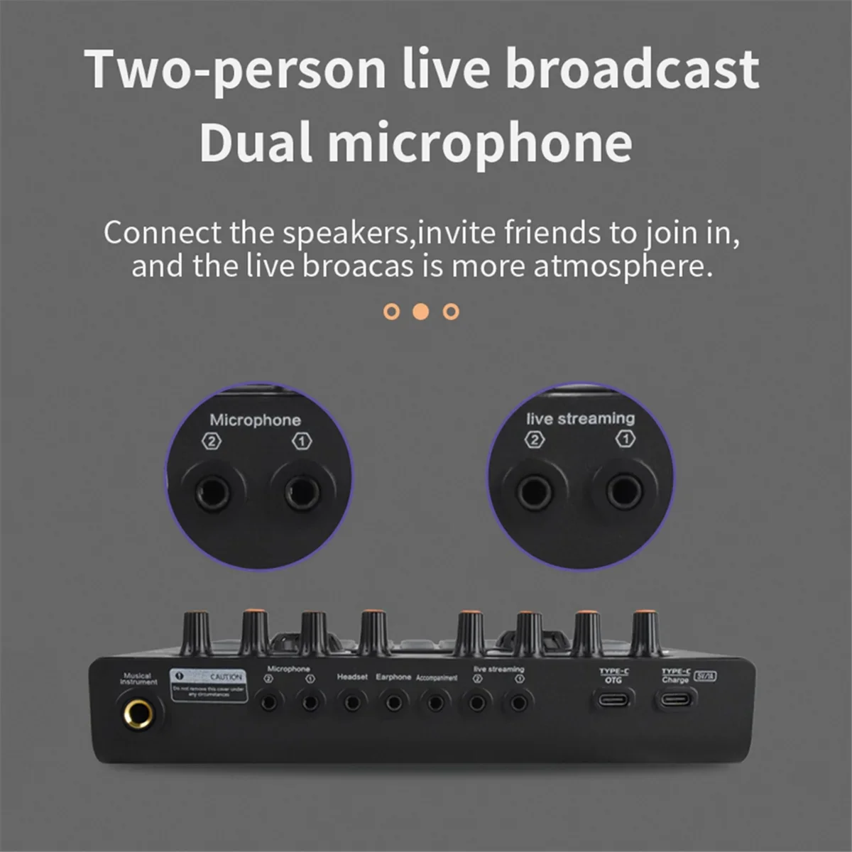 X3 Live Voice Mixer Audio Interface Console Live Microphone Sound Card for Recording Streaming Smartphone Black