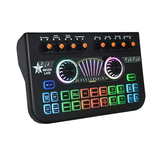 X3 Live Voice Mixer Audio Interface Console Live Microphone Sound Card for Recording Streaming Smartphone Black Default Title