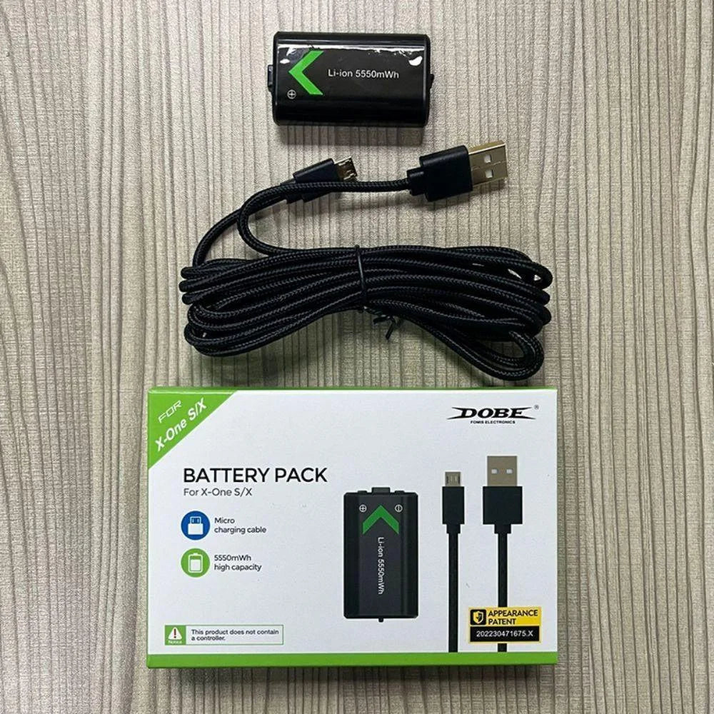 Dobe 1500mah rechargeable battery with 3m micro charging cable for xbox series s/x controller - xbox headsets &