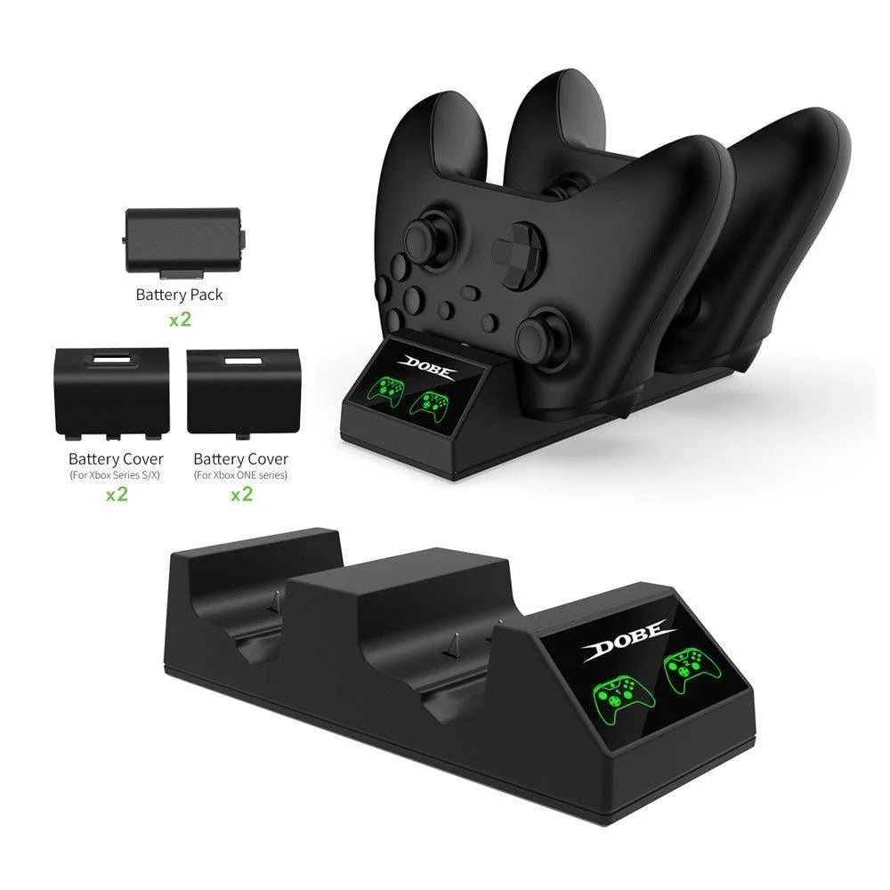 Dobe charging dock xbox series with 2 batteries for xbox one - tyx-1817x - console | xbox essentials