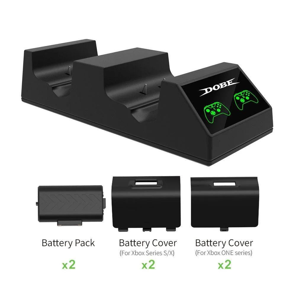 Dobe charging dock xbox series with 2 batteries for xbox one - tyx-1817x - console | xbox essentials