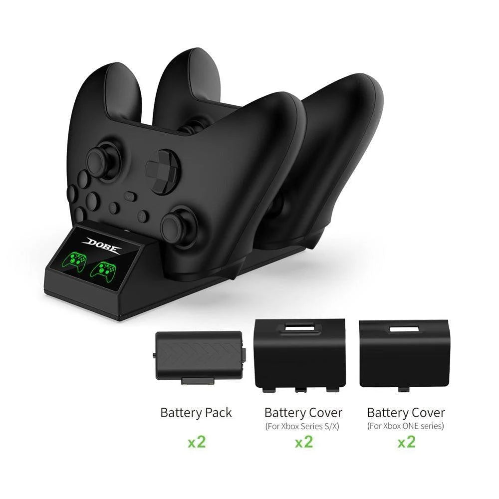 Dobe charging dock xbox series with 2 batteries for xbox one - tyx-1817x - console | xbox essentials