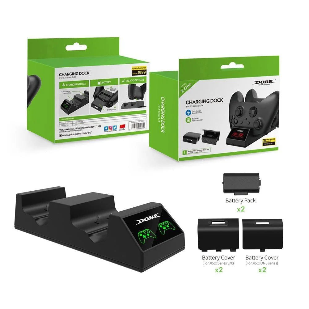 Dobe charging dock xbox series with 2 batteries for xbox one - tyx-1817x - console | xbox essentials