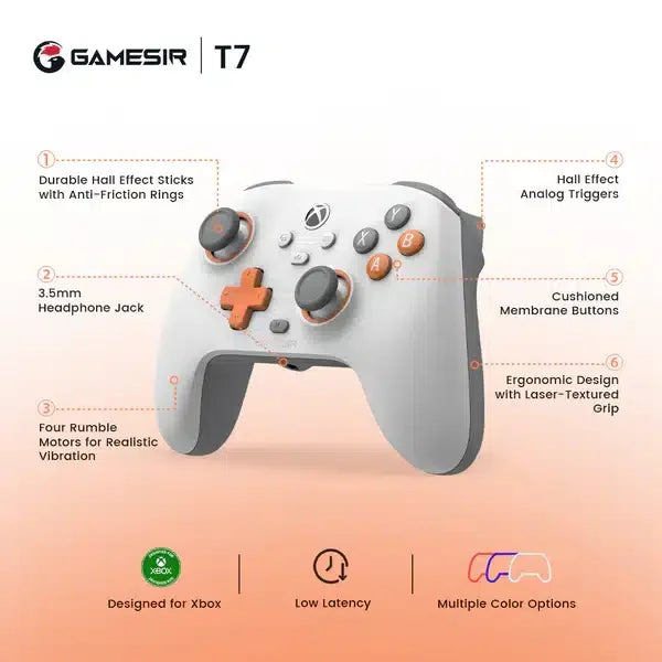 Gamesir t7 xbox wired controller - creamsicle white - xbox controllers