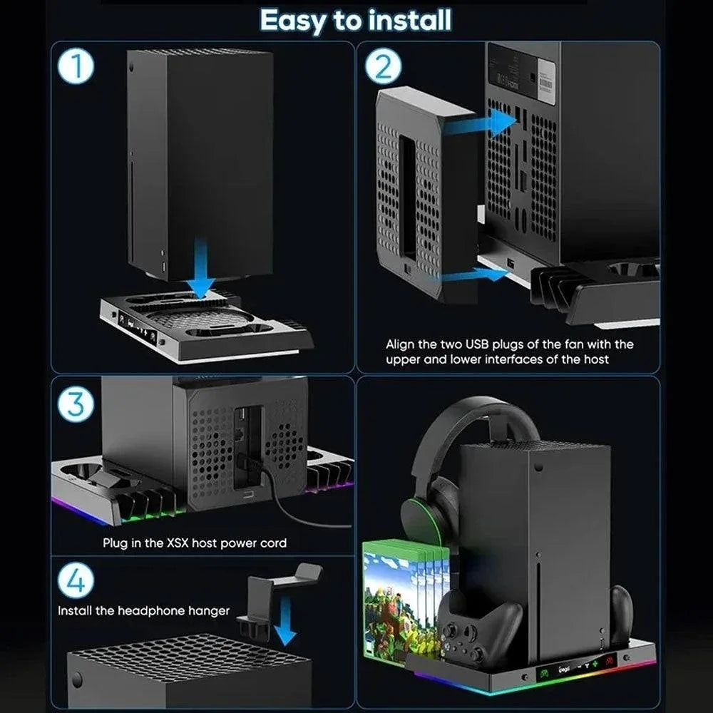 Ipega pg-xbx023s charging dock for xbox series x with rgb cooling fan base