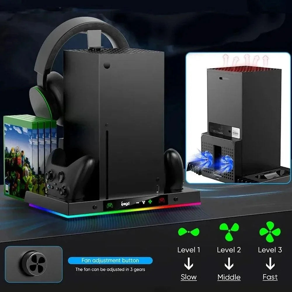 Ipega pg-xbx023s charging dock for xbox series x with rgb cooling fan base