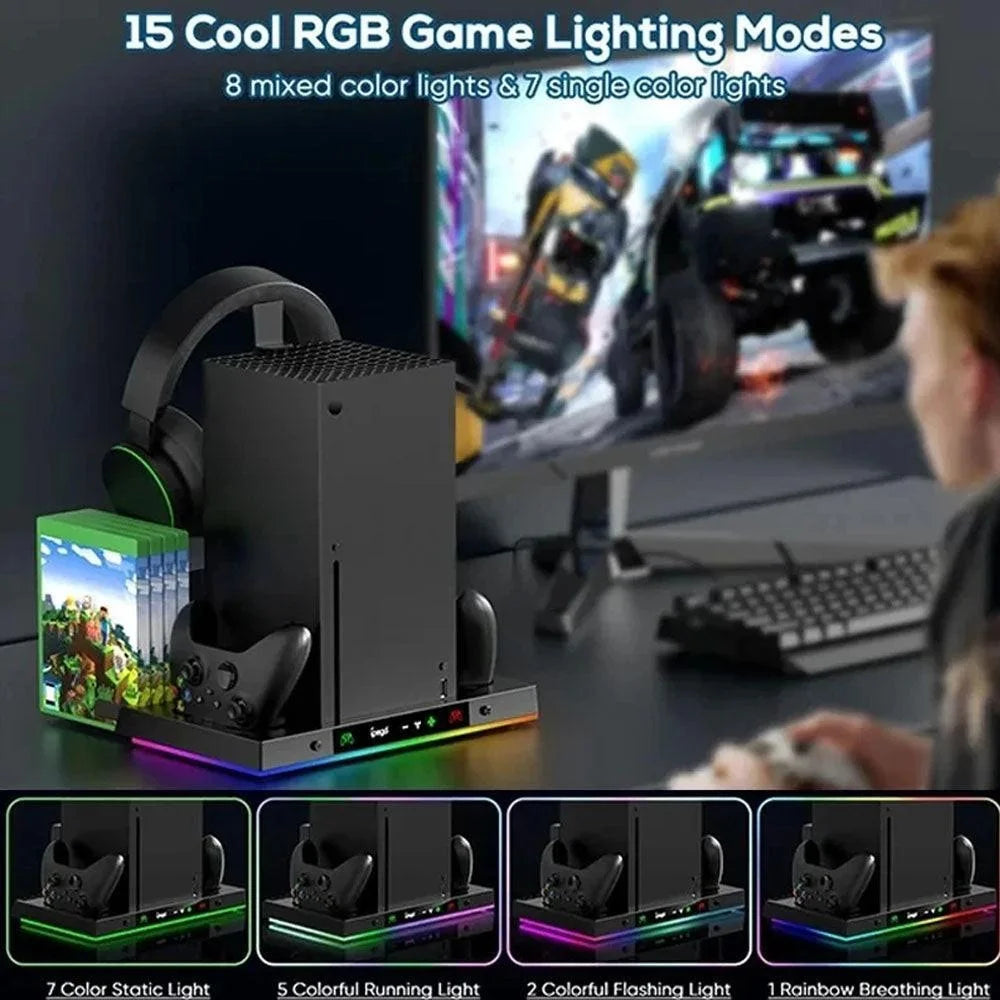 Ipega pg-xbx023s charging dock for xbox series x with rgb cooling fan base