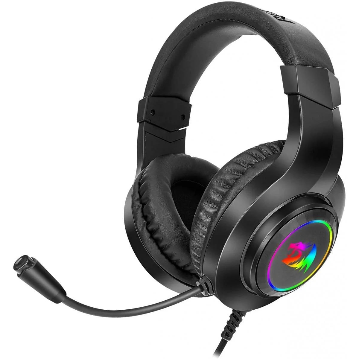 Redragon h260 hylas rgb wired headset with mic support xbox nintendo ps4 ps5 pcs laptops (black) - headsets