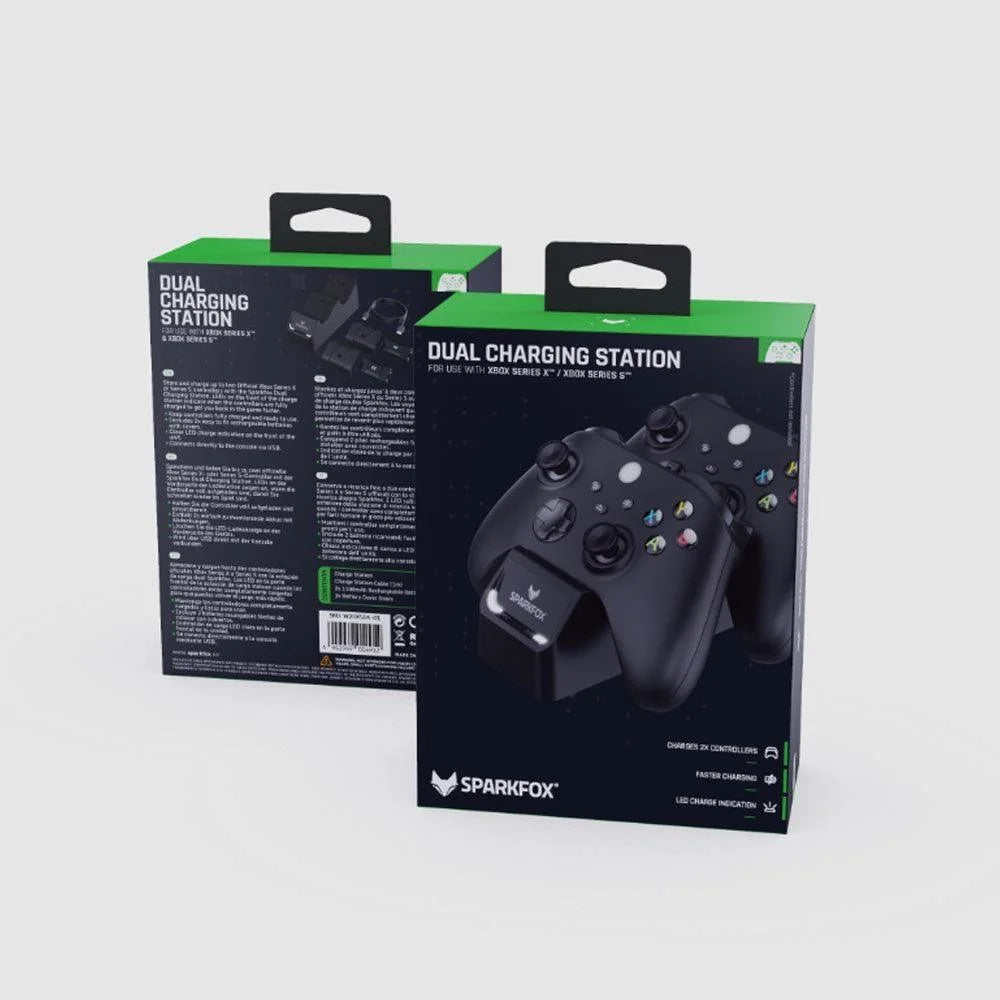 Spark fox dual charging station for xbox series x/ xbox series s - console | xbox essentials