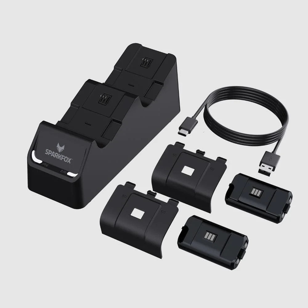 Spark fox dual charging station for xbox series x/ xbox series s - console | xbox essentials
